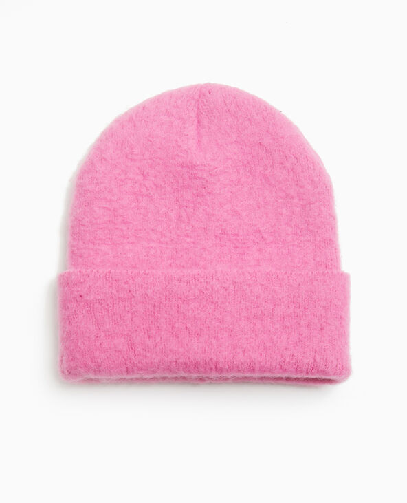 Bonnet en maille ultra douce lilas - Pimkie