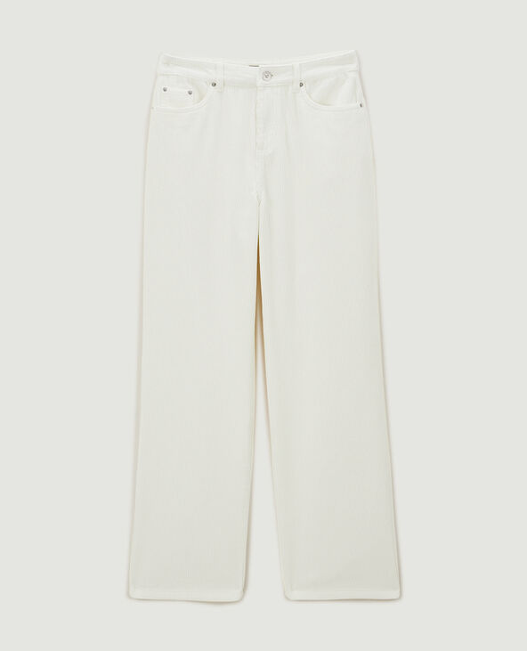 Pantalon droit en velours blanc - Pimkie