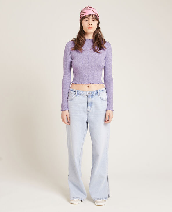 Pull maille fine côtelée violet - Pimkie