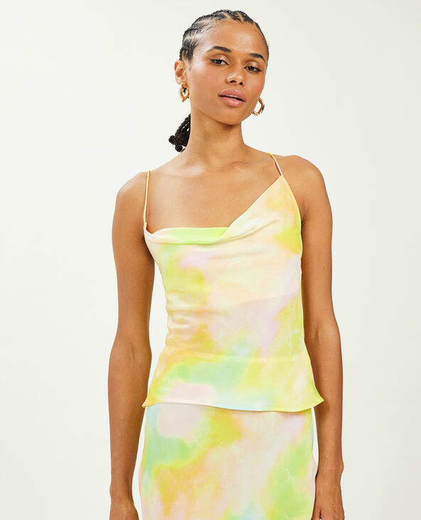 Top asymétrique col bénitier jaune - Pimkie