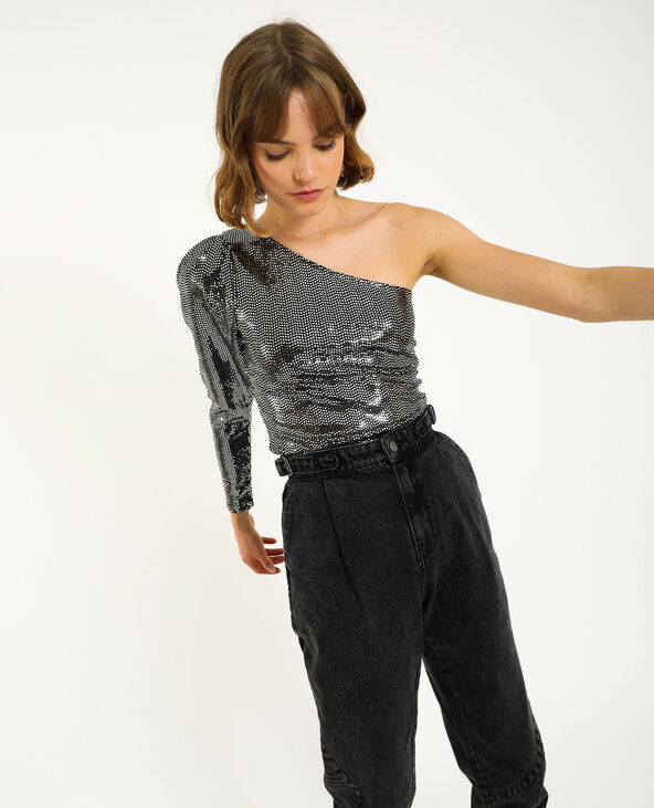 Body asymétrique argenté - Pimkie