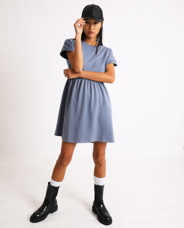 Robe sweat à manches courtes gris foncé - Pimkie