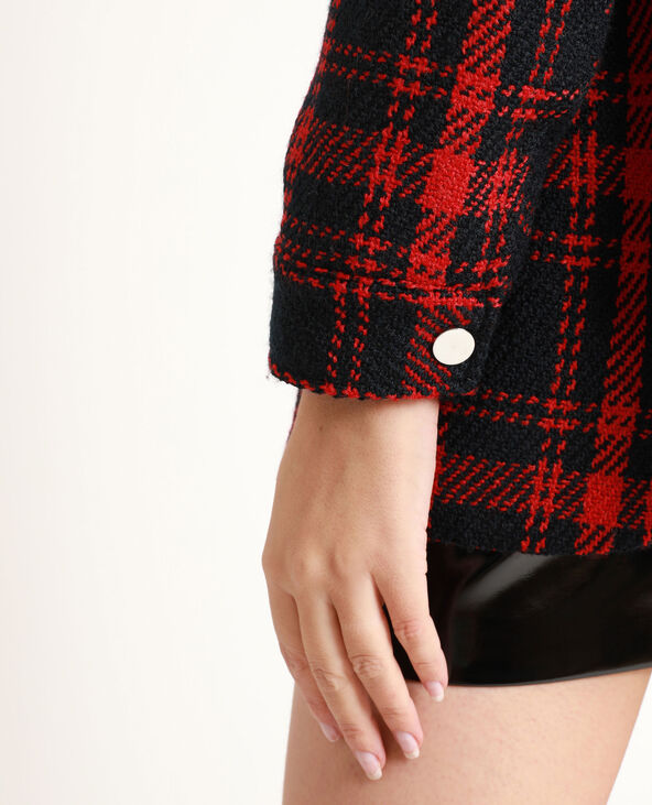 Veste épaisse à carreaux rouge - Pimkie