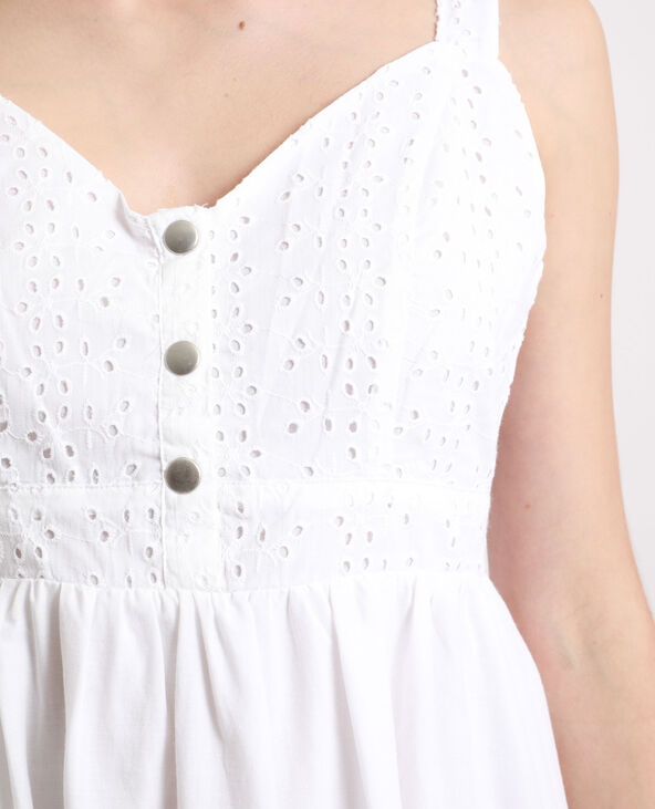 Robe à broderie anglaise blanc - Pimkie