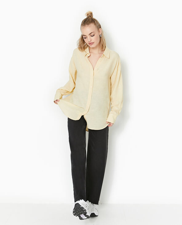 Chemise oversize unie beige - Pimkie