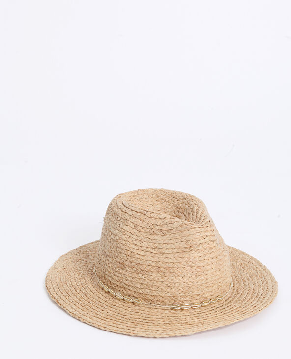 Chapeau en paille beige - Pimkie