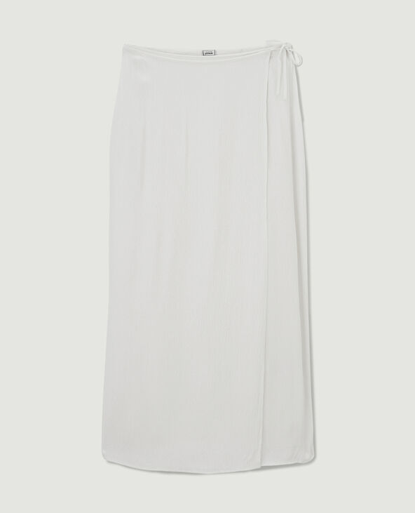 Jupe longue façon porte-feuille blanc - Pimkie