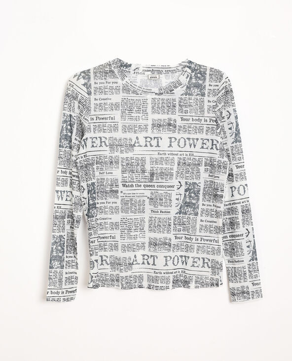 T-shirt en mesh blanc - Pimkie