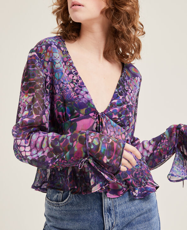 Blouse fluide à nouer violet - Pimkie