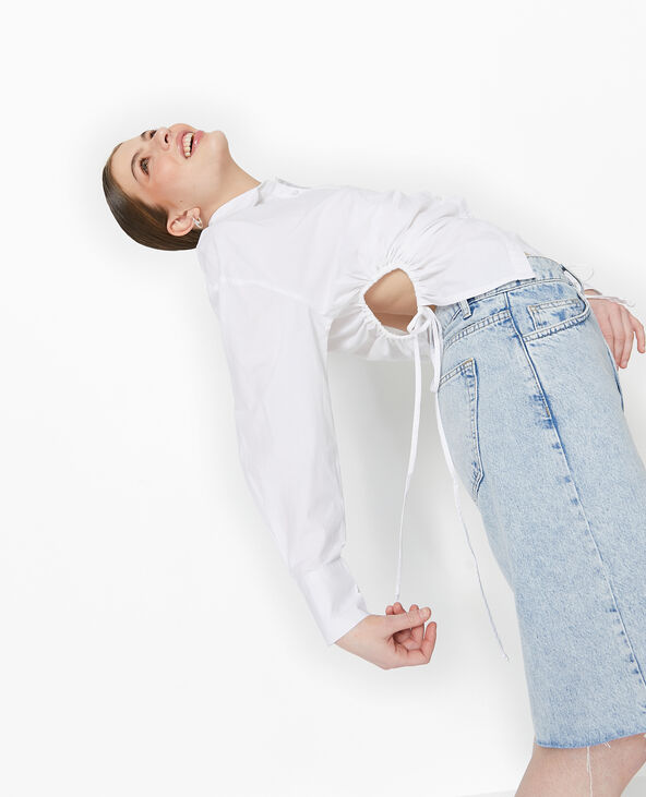 Chemise avec cut out et liens coulissés blanc - Pimkie