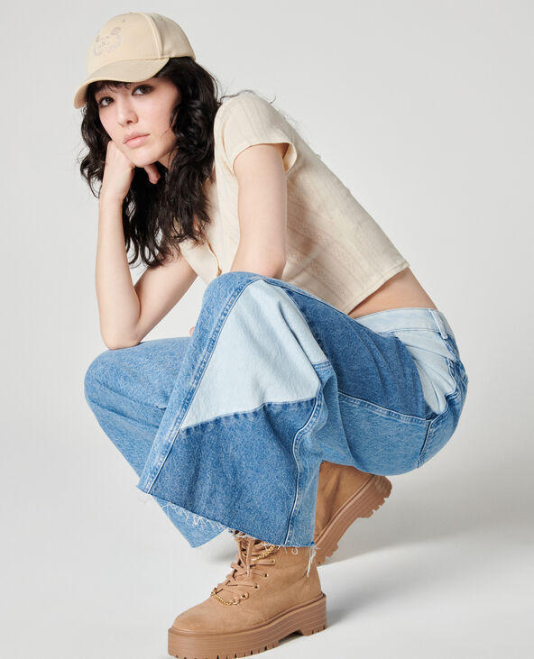 Jean baggy patchwork bleu - Pimkie