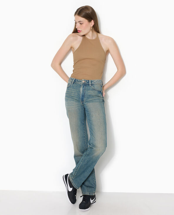 Jean straight taille regular effet dirty jaune ocre - Pimkie