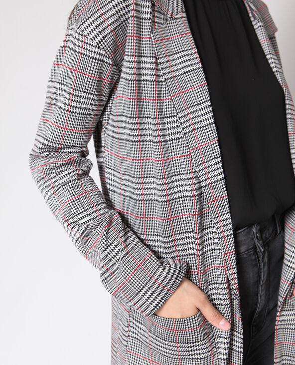 Blazer à carreaux noir - Pimkie
