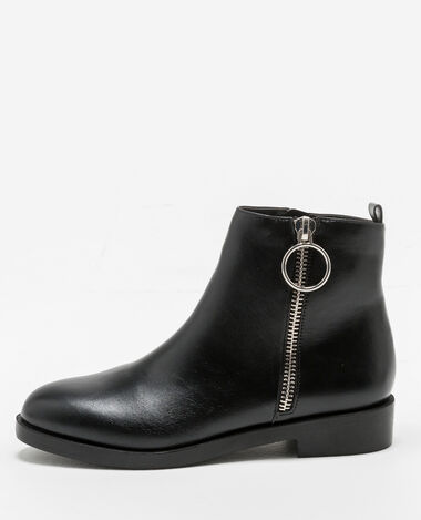 Bottines plates zippées noir - Pimkie