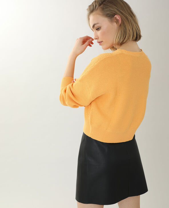Pull maille reliefée orange - Pimkie