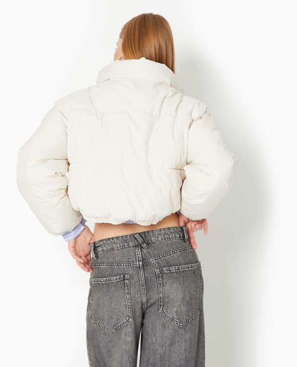 Doudoune courte avec col montant beige - Pimkie