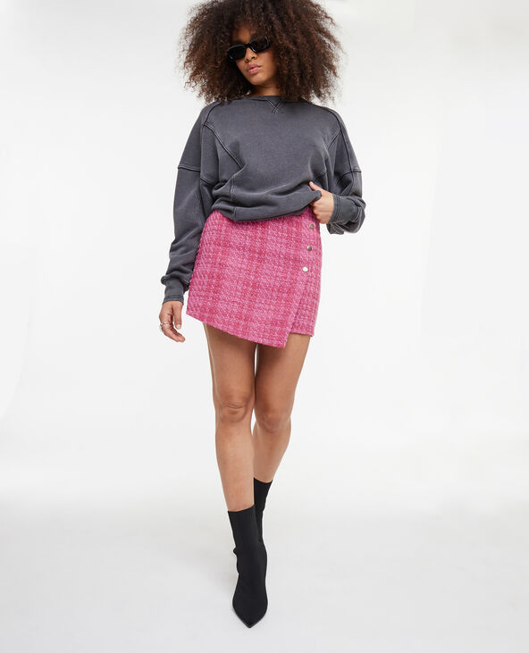 Jupe-short asymétrique en tweed