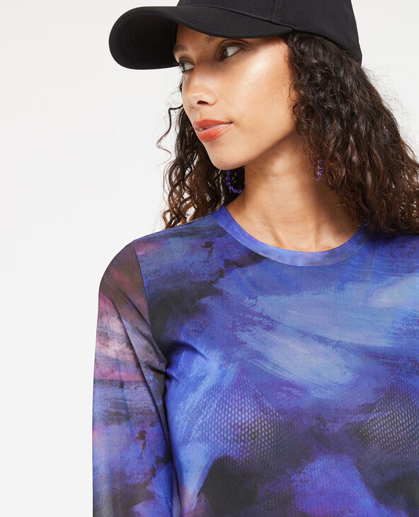 Top manches longues en tulle noir - Pimkie