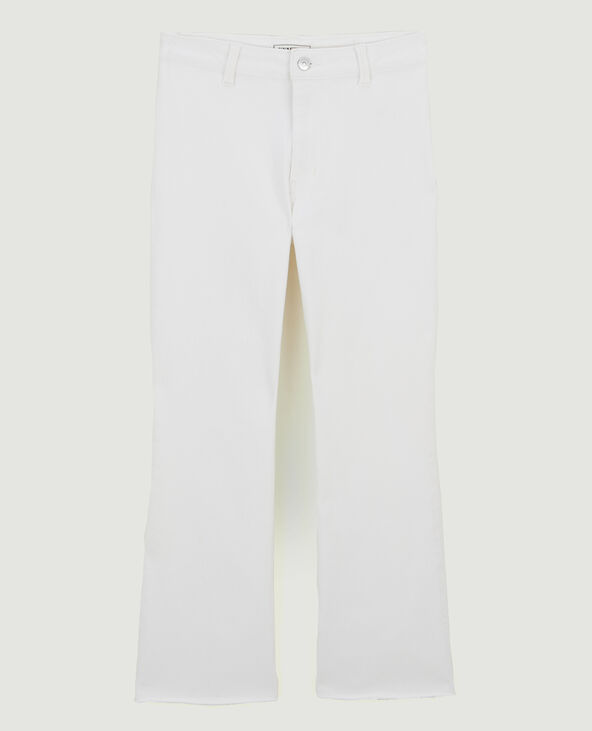 Jean flare taille haute cropped blanc - Pimkie