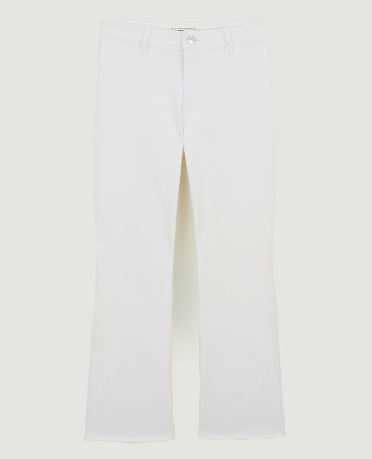 Jean flare taille haute raw cut blanc - Pimkie