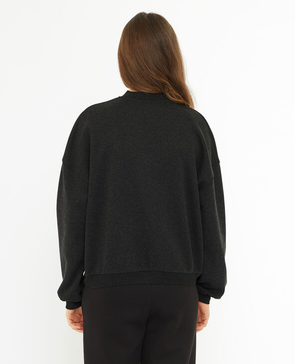 Sweat oversize avec patch bouclette gris foncé - Pimkie