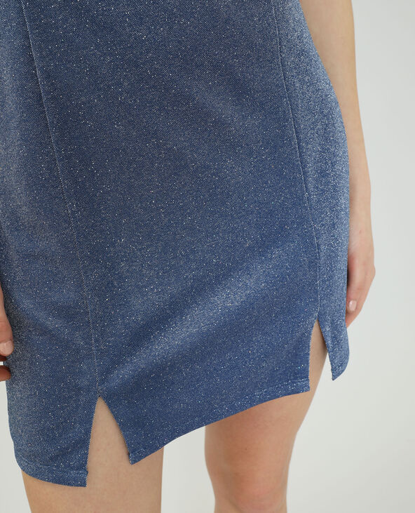 Robe droite à paillettes bleu foncé - Pimkie