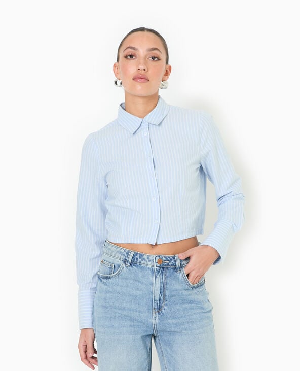 Chemise courte et resserrée avec rayures bleu - Pimkie