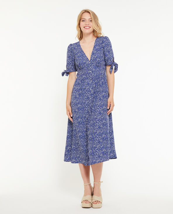 Robe longue boutonnée bleu - Pimkie