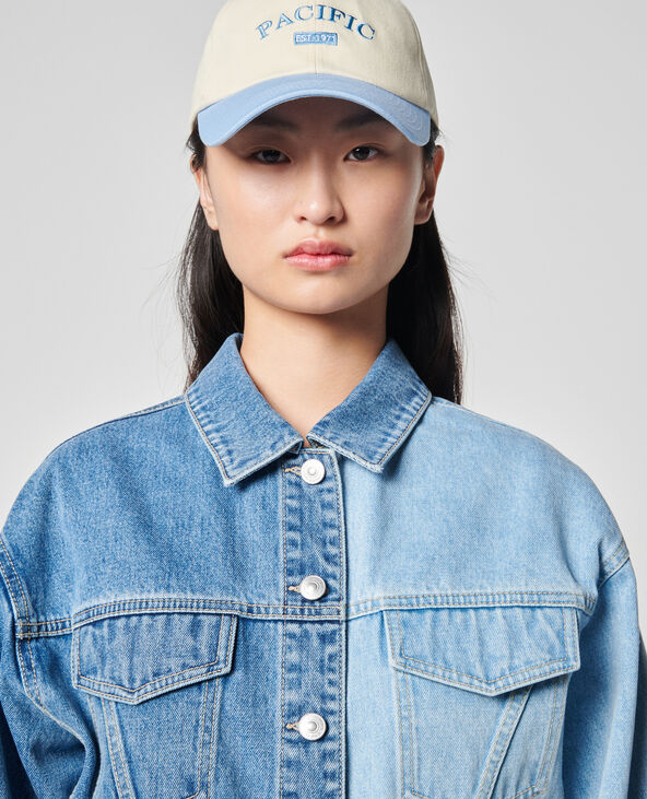 Veste en jean bicolore femme new arrivals