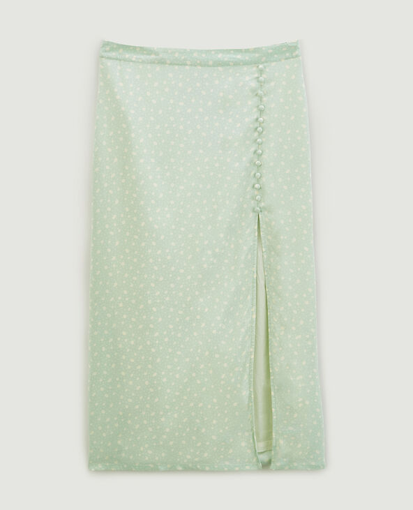 Jupe longue boutonnée vert anis - Pimkie