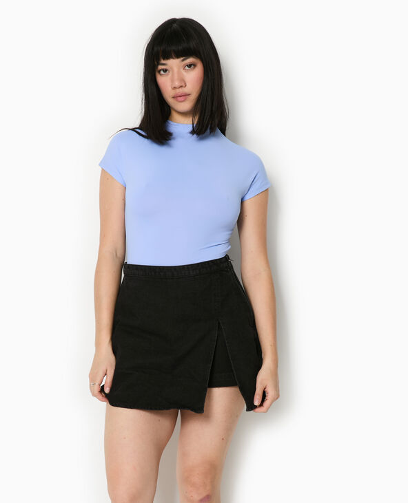 Body manches courtes col montant bleu clair - Pimkie