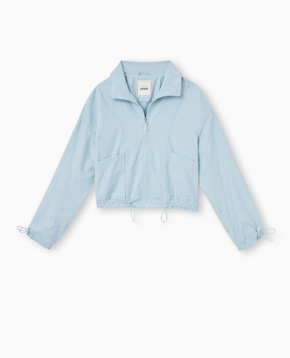 Veste légère zippée avec détails liens élastiqués bleu - Pimkie