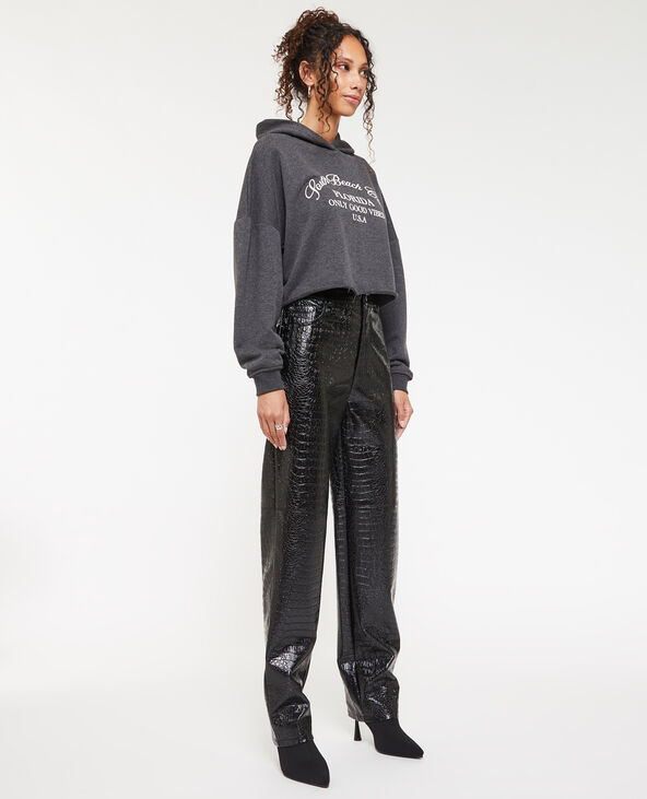 Pantalon simili cuir deals effet croco