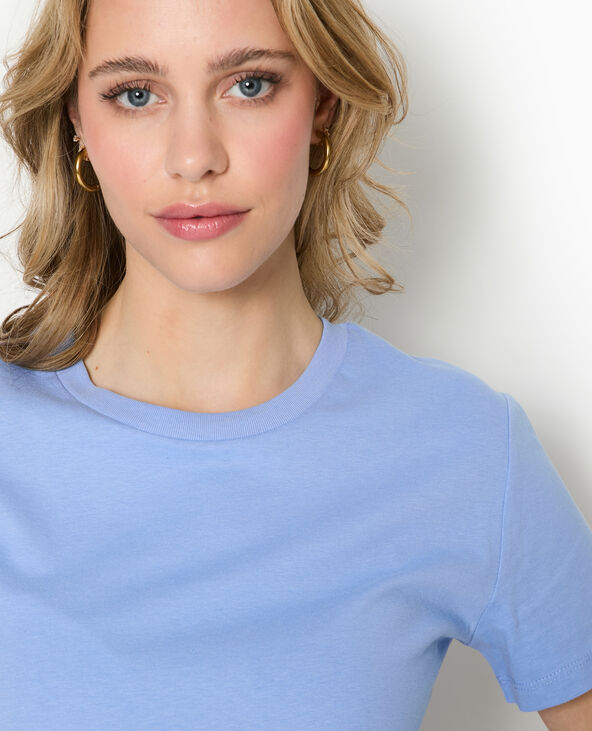 T-shirt basique col rond bleu - Pimkie