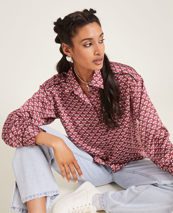 Chemise en tissu satiné marron - Pimkie