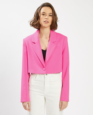 Veste blazer cropped rose fuchsia - Pimkie