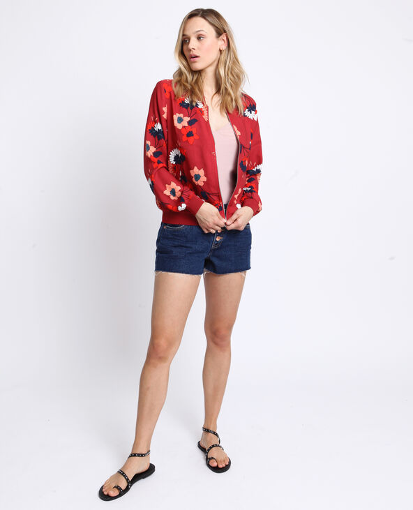 Bomber fluide fleuri marron - Pimkie