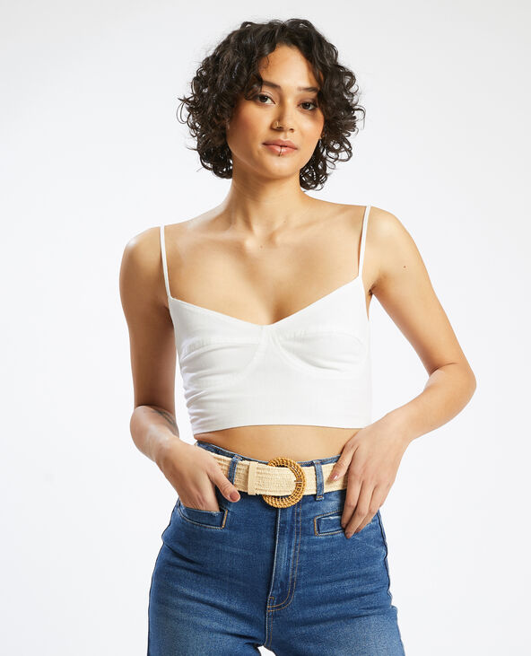 Ceinture en raphia élastique beige - Pimkie