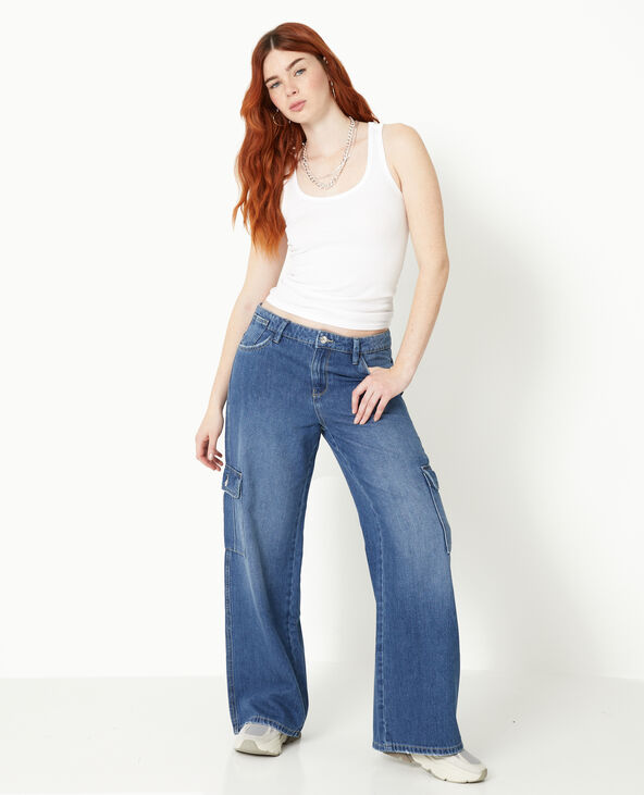 Jean cargo taille regular bleu - Pimkie