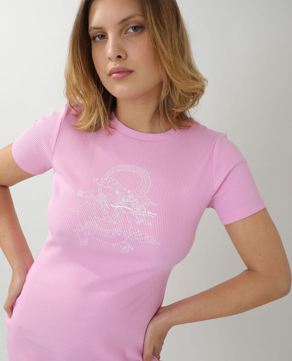 Robe t-shirt longue rose - Pimkie