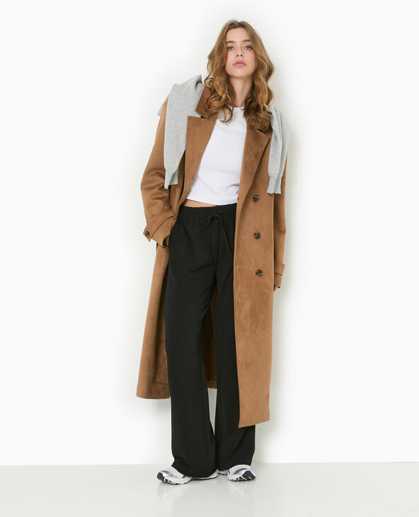 Pantalon fluide en tissu effet crêpe noir - Pimkie
