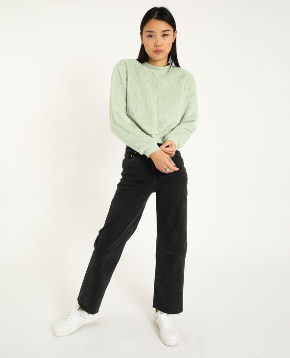 Sweat court peluche vert clair - Pimkie
