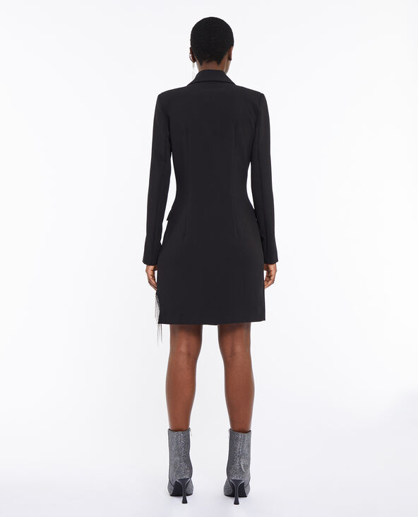 Robe blazer avec franges strass noir - Pimkie