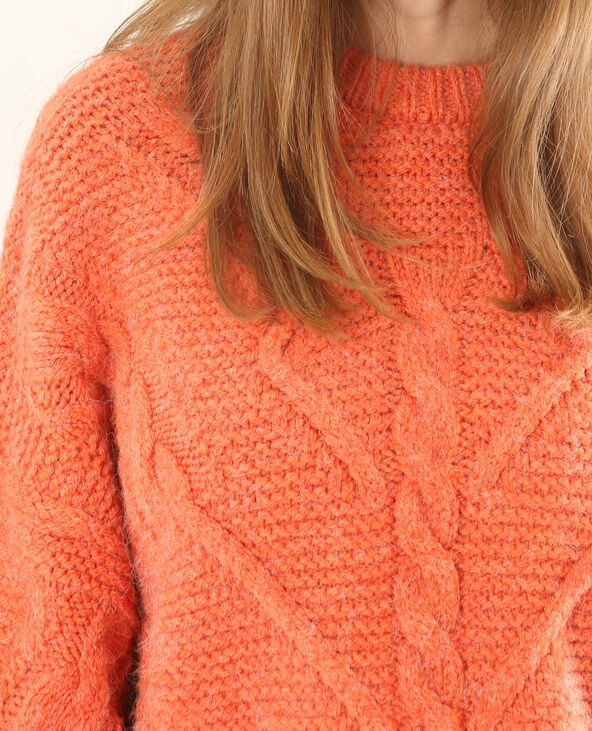 Pull torsadé orange - Pimkie