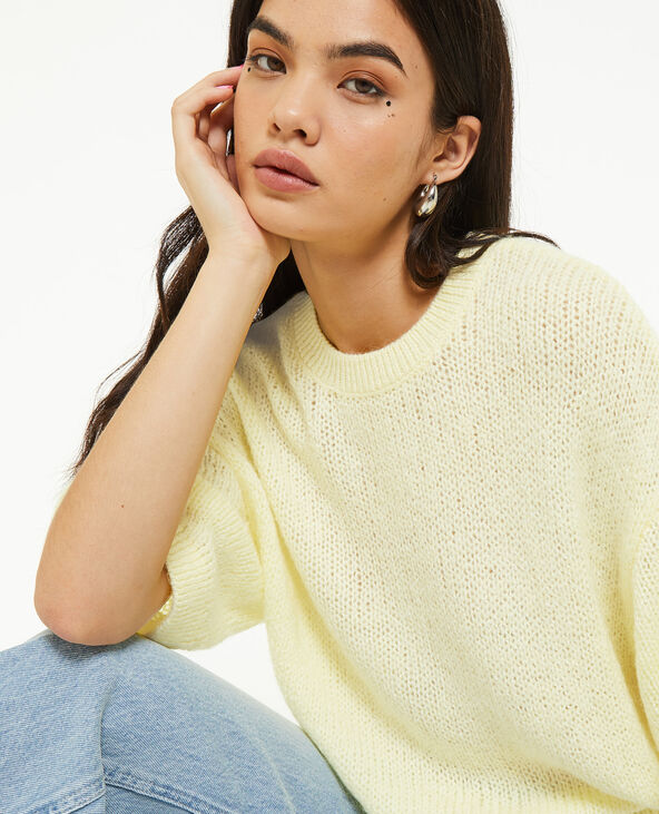Pull manches courtes jaune - Pimkie
