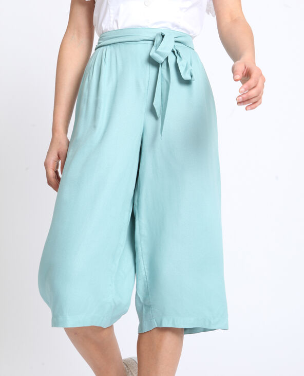 Jupe culotte fluide vert de gris - Pimkie