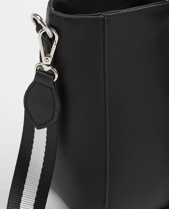 Petit sac cabas à message noir - Pimkie