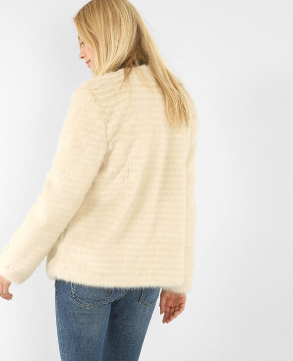 Veste fausse fourrure beige - Pimkie