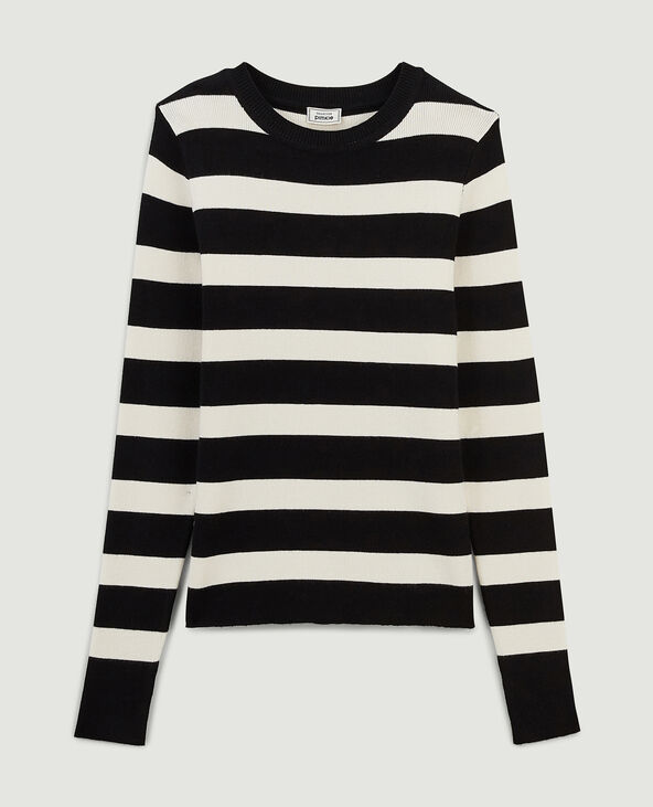 Pull moulant col rond noir - Pimkie