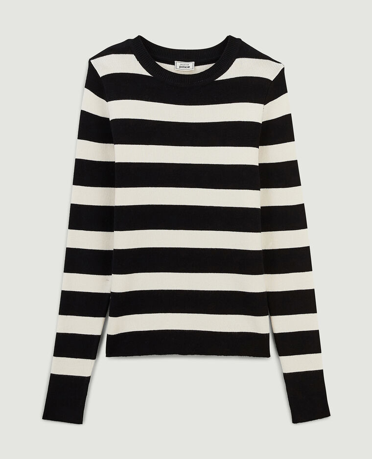 Pull moulant col rond noir - Pimkie